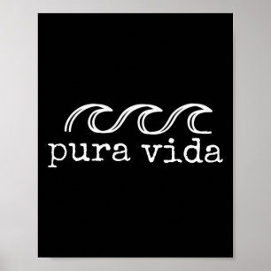 Pura Vida Wave Surfen Costa Rica Souvenir Poster