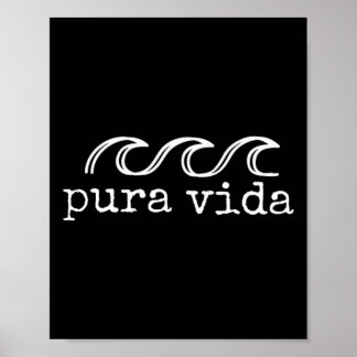 Pura Vida Wave Surfen Costa Rica Souvenir  Poster