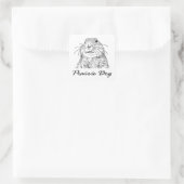 Puraienhundgesicht 3 quadratischer aufkleber (Tasche)