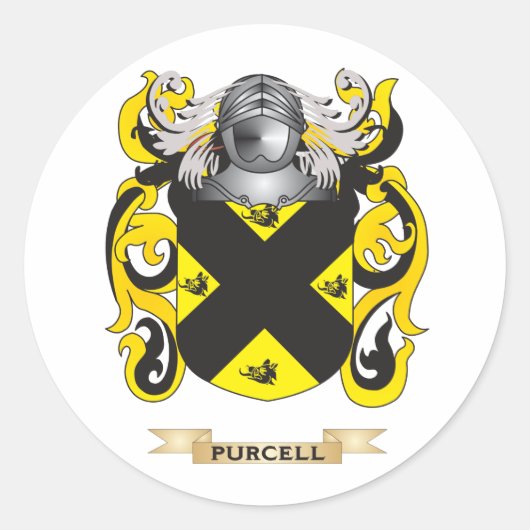 Purcell Coat of Arms (Familienwappen) Runder Aufkleber (Vorderseite)