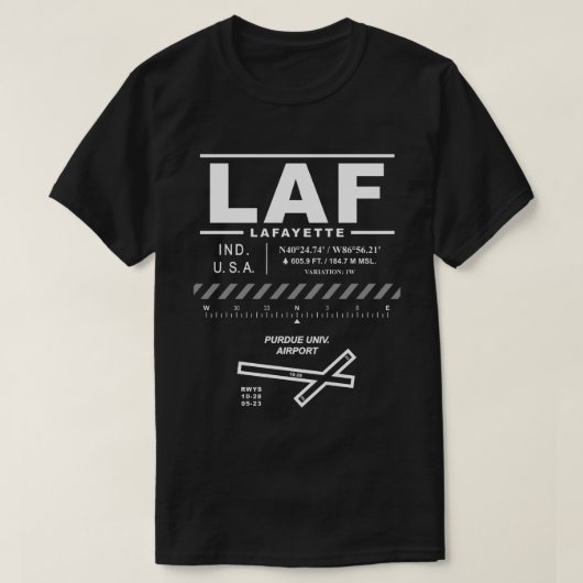 Purdue Univ. Airport LAF T - Shirt (Design vorne)