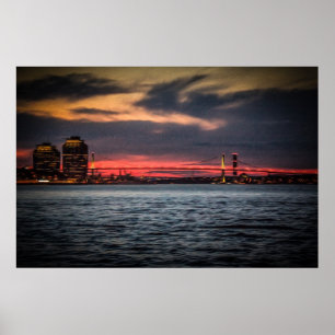 Purdy's Wharf und Bridge vom Hafen von Halifax Poster