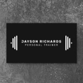 Pure Black Bold Barbell Personal Trainer Simple Visitenkarte