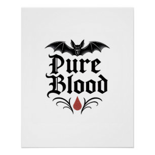 Pure Blood Gothic Bat Design   Dark Vampire Poster