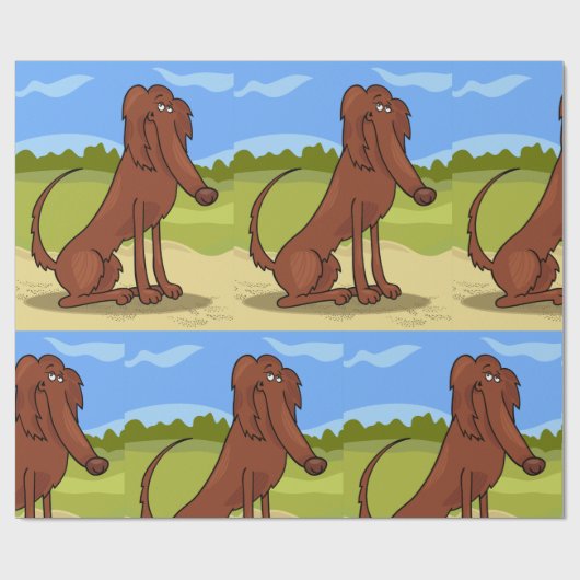 Pure Bred Irish Setter Dog Wrapping Paper Geschenkpapier (Flach)