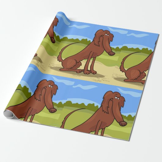 Pure Bred Irish Setter Dog Wrapping Paper Geschenkpapier (Ungerollt)
