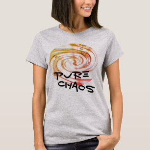 "Pure Chaos" Gold Pink Swirl Humorvolle Botschaft T-Shirt
