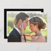 Pure Elegance Wedding Dankeschön Card - Black Postkarte (Vorne/Hinten)