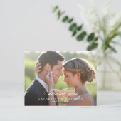Pure Elegance Wedding Thank You Card - White Postkarte (Stehend Vorderseite)