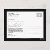 Pure Elegance Wedding Thank You Card - White Postkarte (Rückseite)