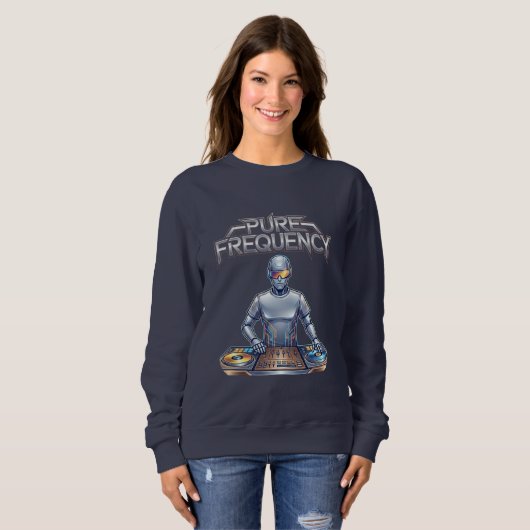 Pure Frequency – Electronic Music Art Sweatshirt (Vorne ganz)