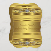 Pure Gold 50. Hochzeitstag Party Einladung (Vorne/Hinten)