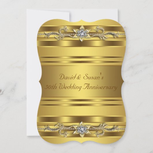 Pure Gold 50. Hochzeitstag Party Einladung (Vorderseite)