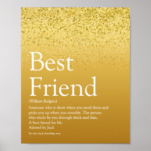 Pure Gold Bester Freund Definition Glitter Glam Poster