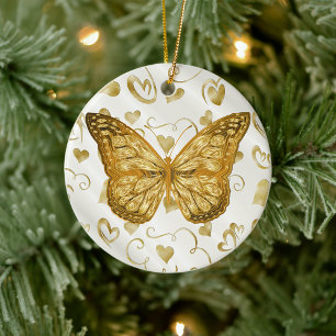 Pure Gold Butterfly Keramik Ornament