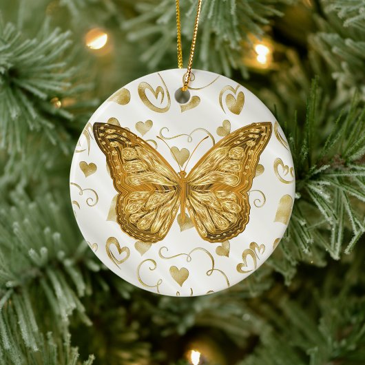 Pure Gold Butterfly Keramik Ornament