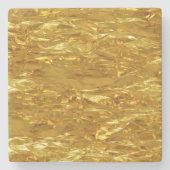 PURE GOLD Foil Pattern + Ihr Text / Foto Steinuntersetzer (Vorderseite)