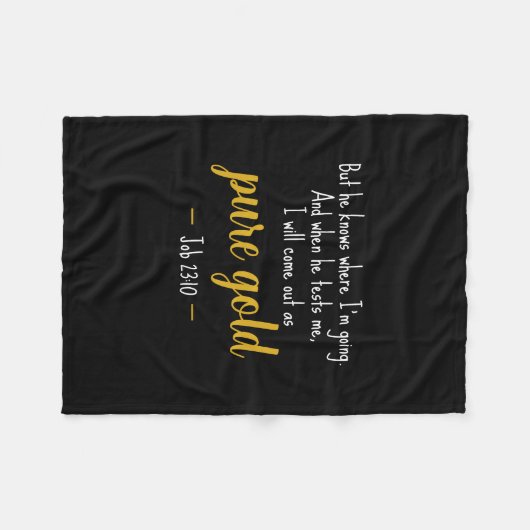 Pure Gold Job 23:10 Scripture Fleece Blanket (Vorderseite (Horizontal))