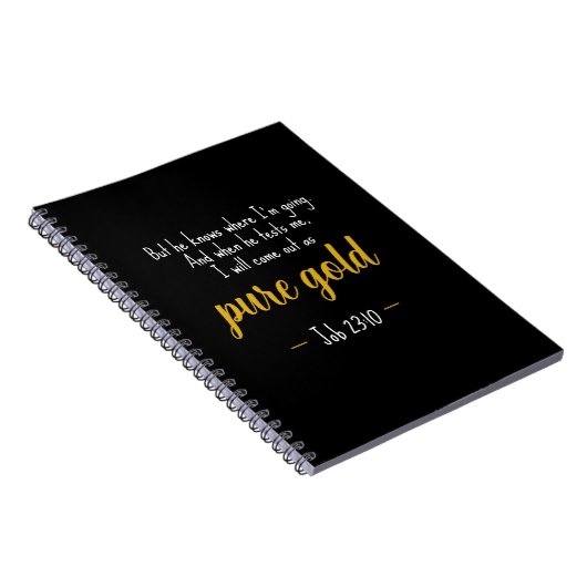 Pure Gold Job 23:10 Scripture Notebook Notizblock (Rechte Seite)