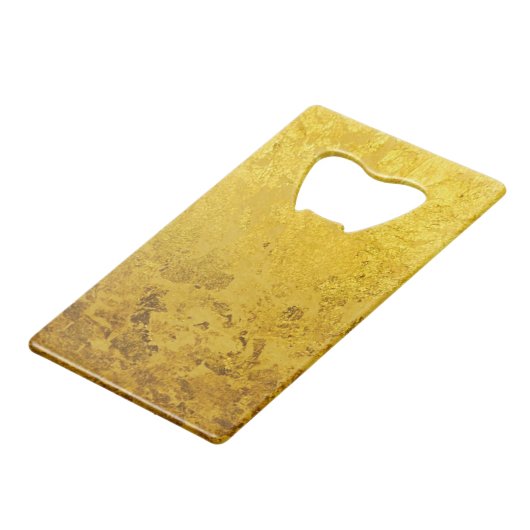 PURE GOLD LEAF Muster + Ihr Text / Foto Geldkarten Flaschenöffner (Vorderseite Schrägansicht)