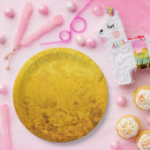 PURE GOLD LEAF Muster + Ihr Text / Foto Pappteller (Party)