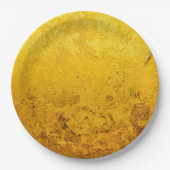 PURE GOLD LEAF Muster + Ihr Text / Foto Pappteller (Vorderseite)