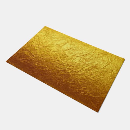 PURE GOLD PAPIERmuster + Ihr Text / Foto Fußmatte (Schrägansicht)