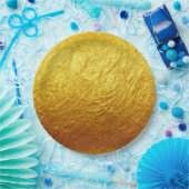 PURE GOLD PAPIERmuster + Ihr Text / Foto Pappteller (Party)