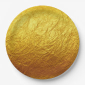 PURE GOLD PAPIERmuster + Ihr Text / Foto Pappteller (Vorderseite)