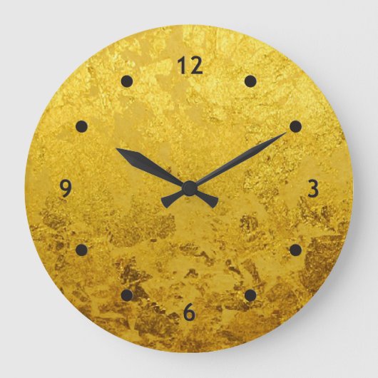 PURE GOLD pattern / gold leaf Große Wanduhr (Vorderseite)