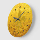 PURE GOLD pattern / gold leaf with Lilly Große Wanduhr (Winkel)