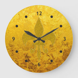 PURE GOLD pattern / gold leaf with Lilly Große Wanduhr