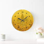 PURE GOLD pattern / gold leaf with Lilly Große Wanduhr (Zuhause)