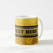 PURE GOLD pattern / gold leaf + your text Kaffeetasse (VorderseiteRechts)