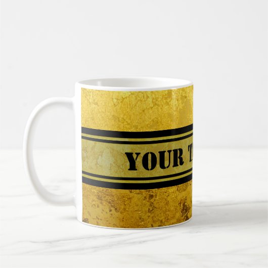 PURE GOLD pattern / gold leaf + your text Kaffeetasse (Links)