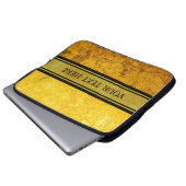 PURE GOLD pattern / gold leaf + your text Laptopschutzhülle (Vorne Knopf)