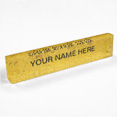 PURE GOLD pattern / gold leaf + your text Namensplakette