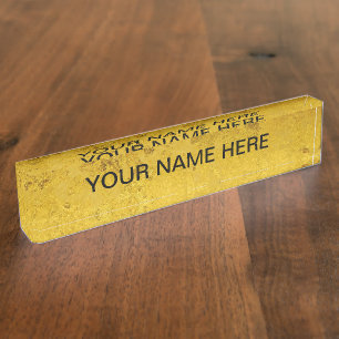 PURE GOLD pattern / gold leaf + your text Namensplakette