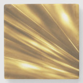 PURE GOLD Shine Pattern + Ihr Text / Foto Steinuntersetzer (Vorderseite)