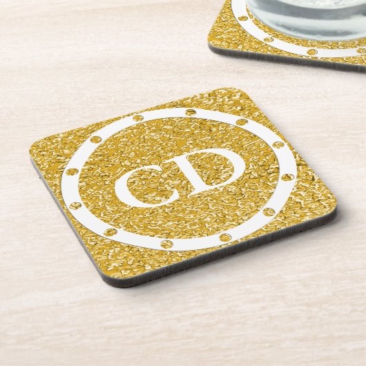 PURE GOLD Spritzer Pattern + Ihr Bild Getränkeuntersetzer (Linke Seite)