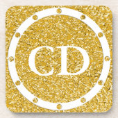 PURE GOLD Spritzer Pattern + Ihr Bild Getränkeuntersetzer (Vorderseite)