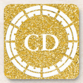 PURE GOLD Spritzer Pattern + Ihr Bild Getränkeuntersetzer (Vorderseite)