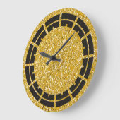 PURE GOLD Spritzer Pattern + Ihr Bild Große Wanduhr (Winkel)