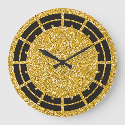 PURE GOLD Spritzer Pattern + Ihr Bild Große Wanduhr (Vorderseite)