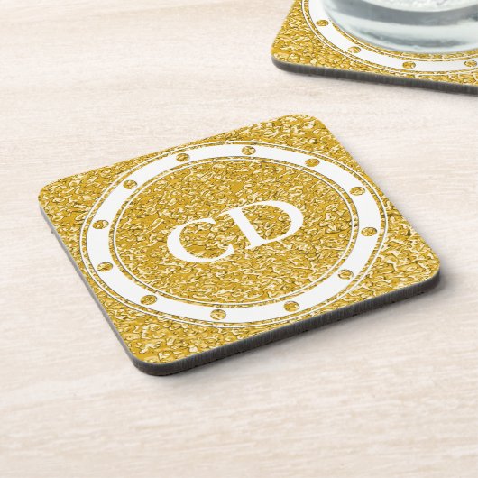 PURE GOLD Spritzer Pattern + Ihr Bild Untersetzer (Linke Seite)