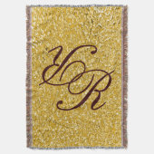 PURE GOLD Spritzer Pattern + Ihr Monogramm Decke (Vorderseite Vertikal)
