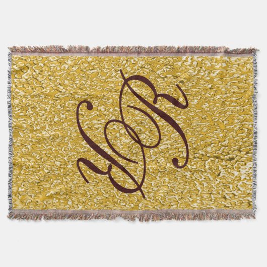 PURE GOLD Spritzer Pattern + Ihr Monogramm Decke (Vorderseite)