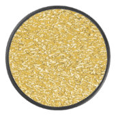 PURE GOLD Spritzer Pattern + Ihr Text / Foto Eishockey Puck (Vorderseite)