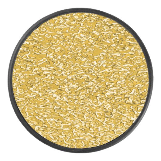 PURE GOLD Spritzer Pattern + Ihr Text / Foto Eishockey Puck (Vorderseite)