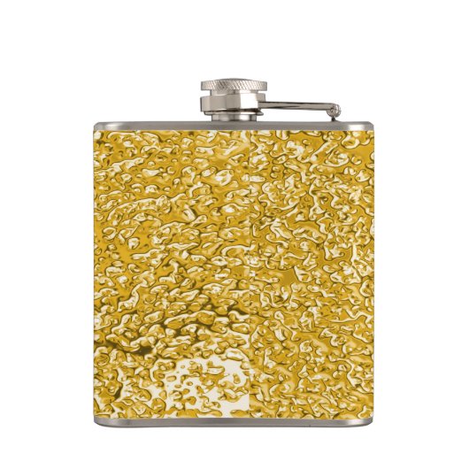 PURE GOLD Spritzer Pattern + Ihr Text / Foto Flachmann (Rückseite)